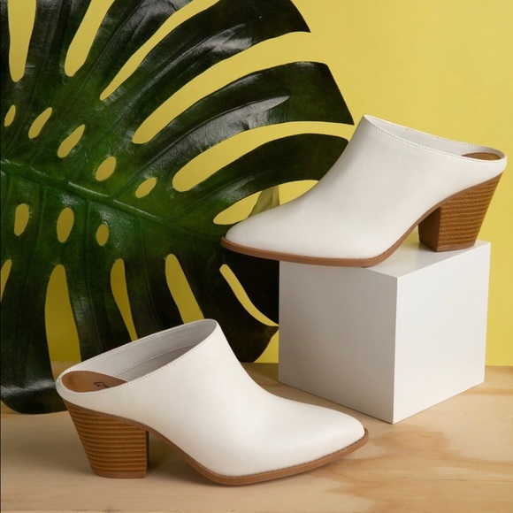 FINAL PRICE! White Vegan Leather Mule Boots - Picture 2 of 8